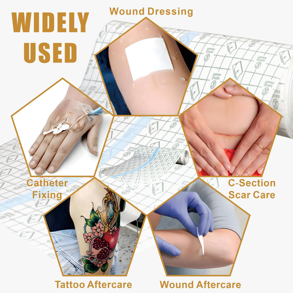 ES ETRSHIELD Second Skin Tattoo Bandage Roll - Waterproof, Breathable 10in x 11yds