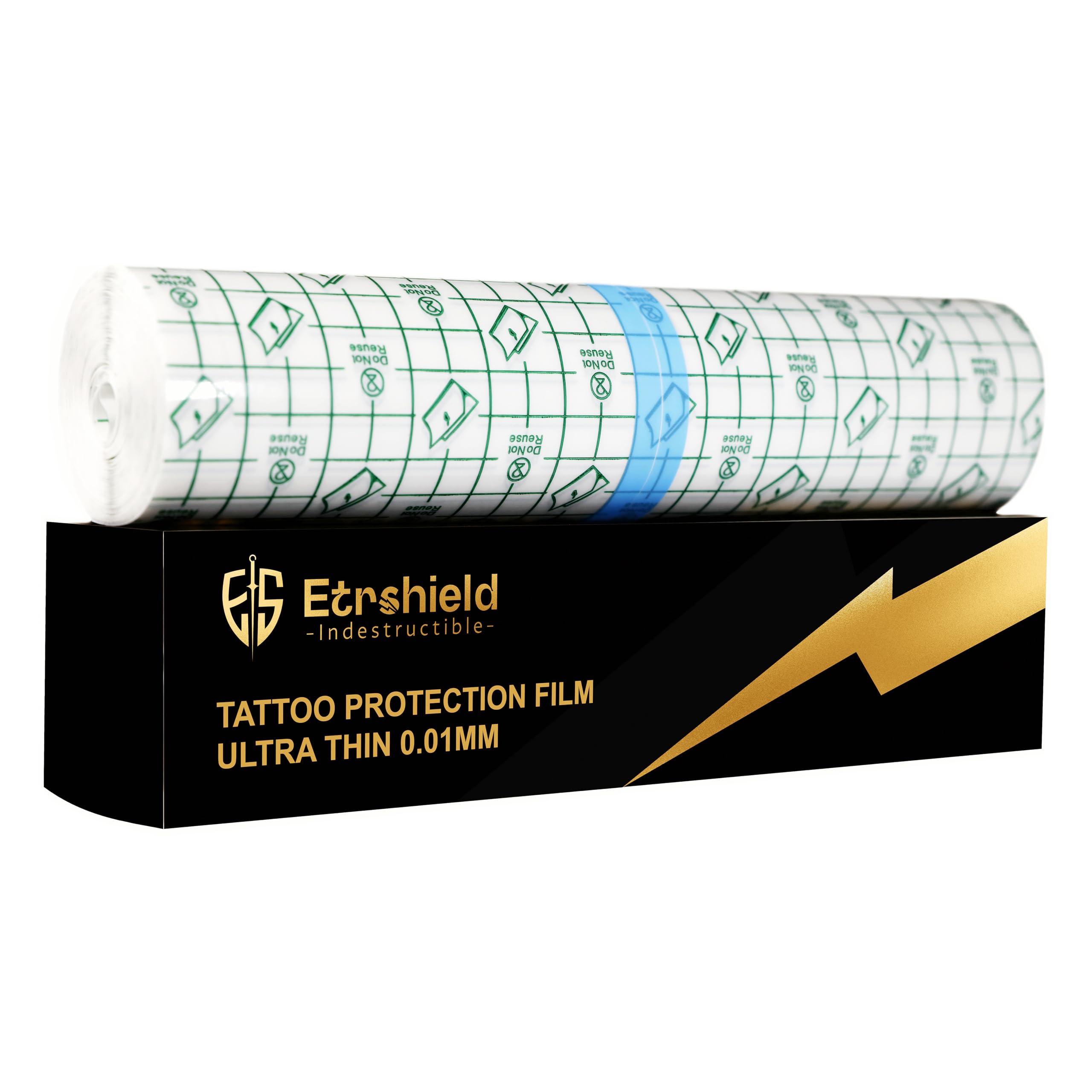 ES ETRSHIELD Second Skin Tattoo Bandage Roll - Waterproof, Breathable 10in x 11yds