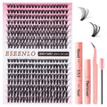 ESEENLO 320pc Lash Clusters Kit – 9-16mm Lash Extensions with Bond & Seal