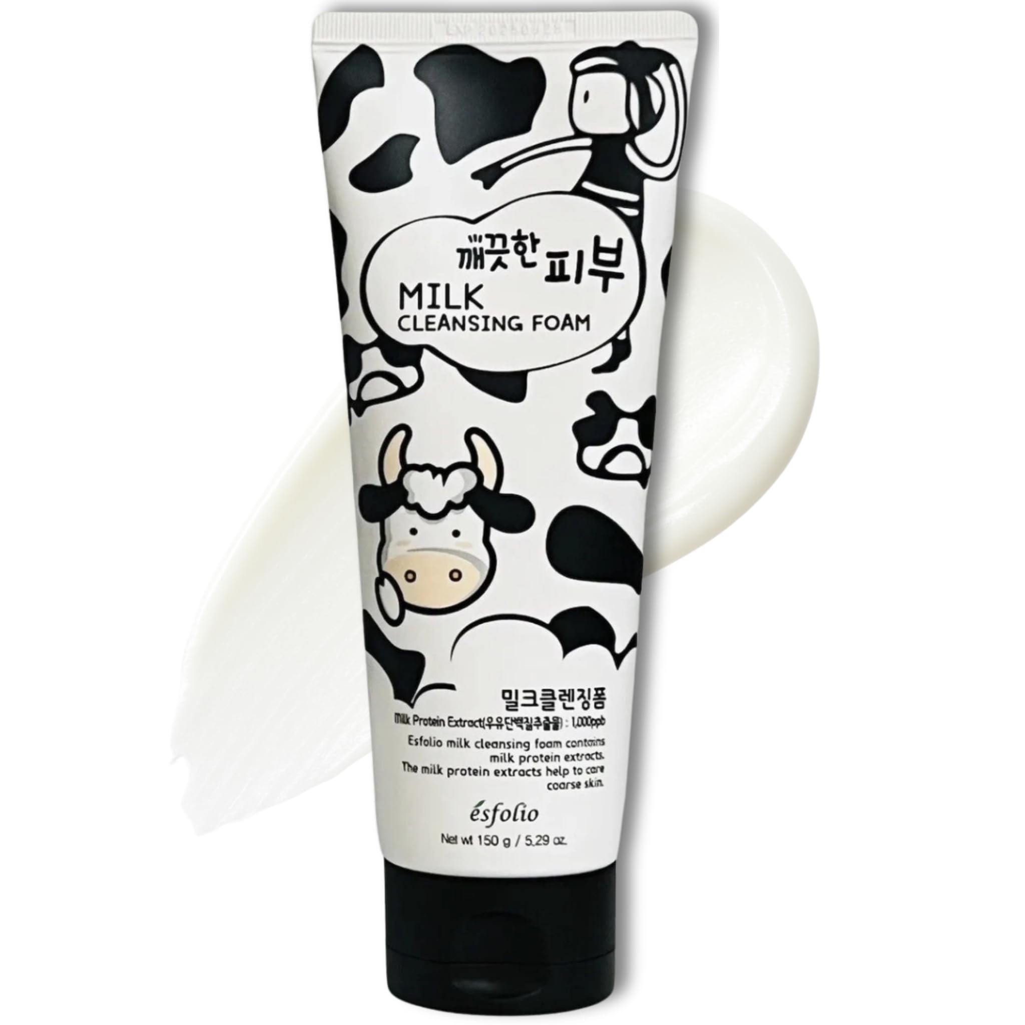 Esfolio Milk Cleansing Foam – Hydrating Korean Milk Protein Face Wash for Dry & Sensitive Skin