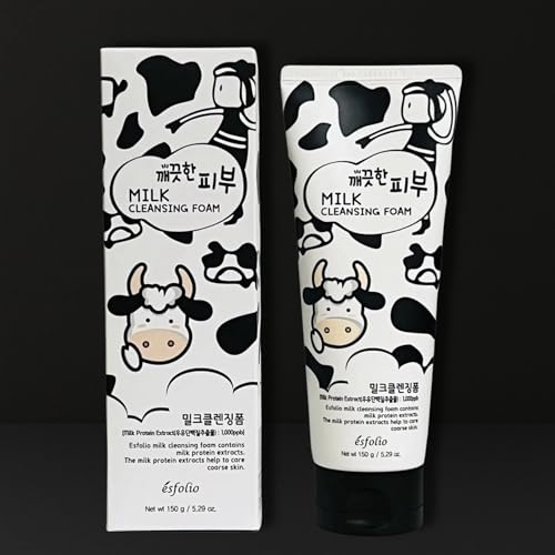 Esfolio Milk Cleansing Foam – Hydrating Korean Milk Protein Face Wash for Dry & Sensitive Skin