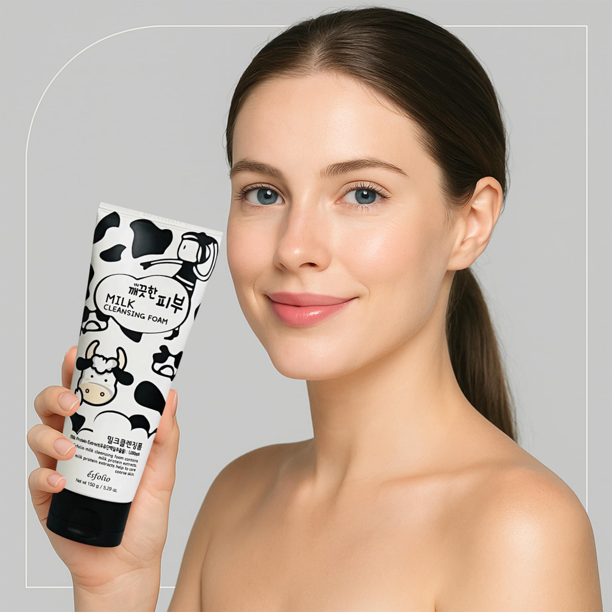 Esfolio Milk Cleansing Foam – Hydrating Korean Milk Protein Face Wash for Dry & Sensitive Skin