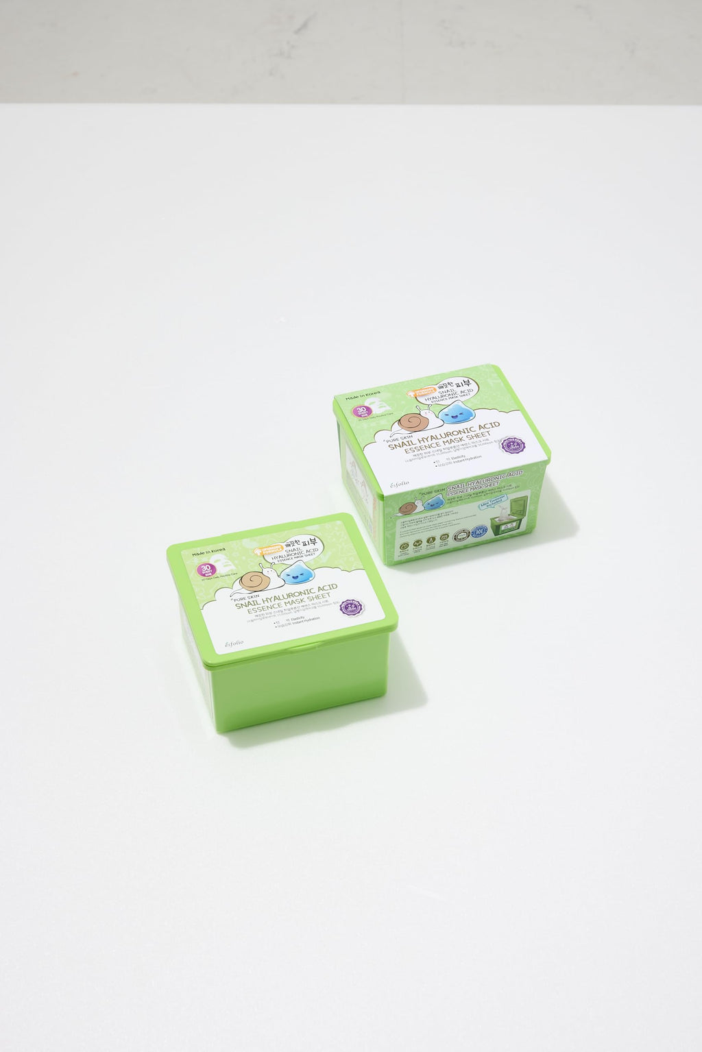 Esfolio Pure Skin Snail Hyaluronic Acid Sheet Mask – 30 Sheets, Hydrating Korean K-Beauty