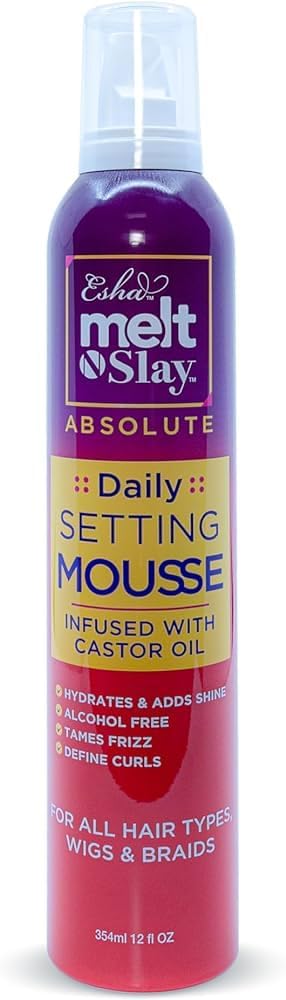 Esha Melt N Slay Daily Setting Hair Mousse – Tame Frizz & Style (12 oz)