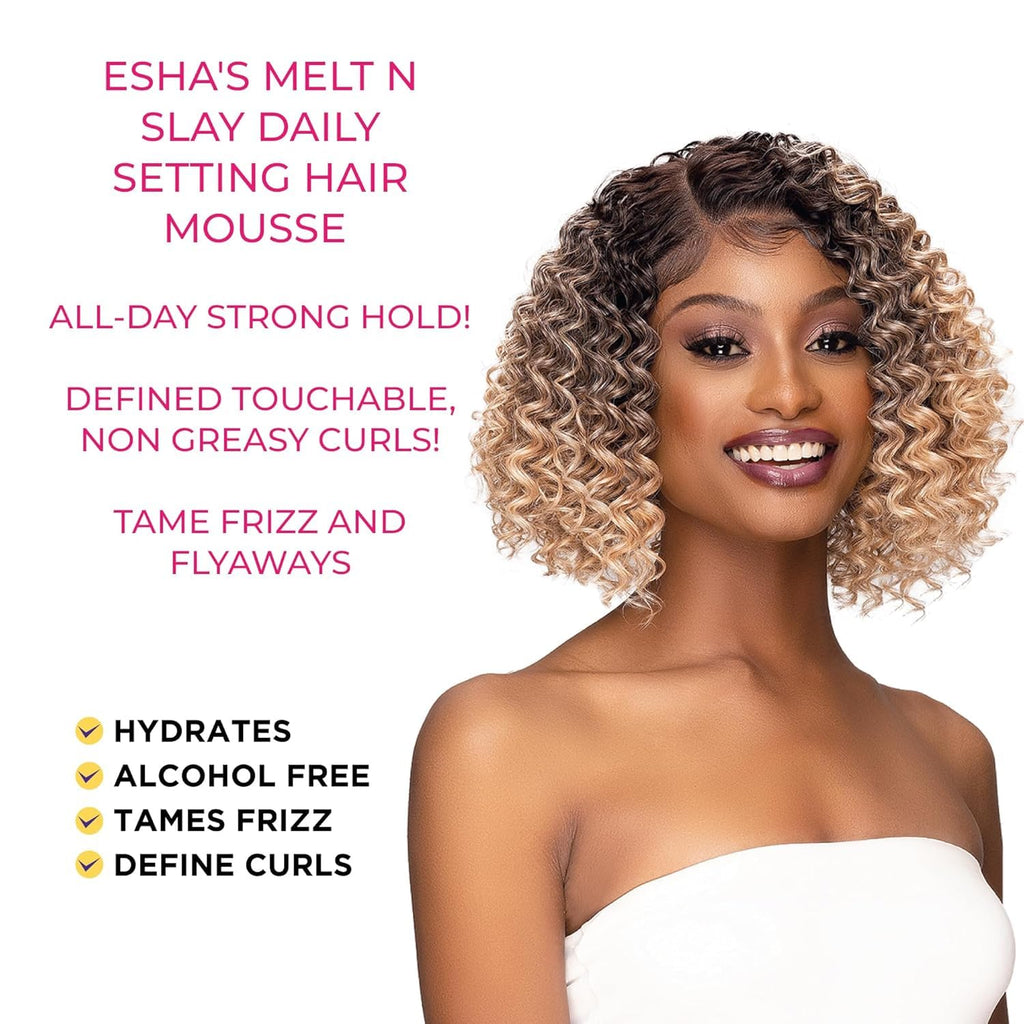 Esha Melt N Slay Daily Setting Hair Mousse – Tame Frizz & Style (12 oz)