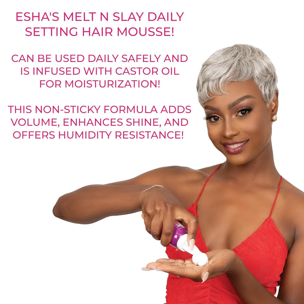 Esha Melt N Slay Daily Setting Hair Mousse – Tame Frizz & Style (12 oz)