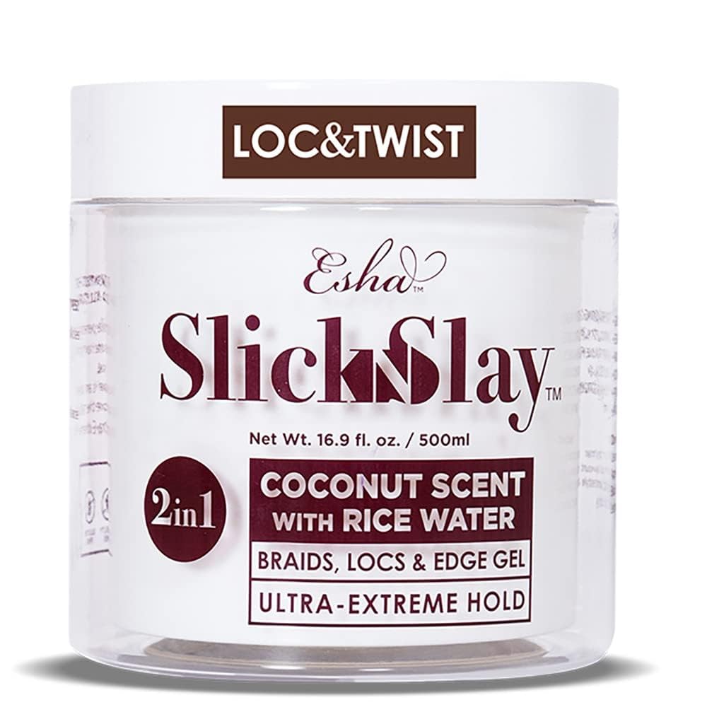 Esha Slick N Slay Braiding Gel – Ultra-Extreme Hold, Hydrating & Conditioning (Coconut, 17 oz)