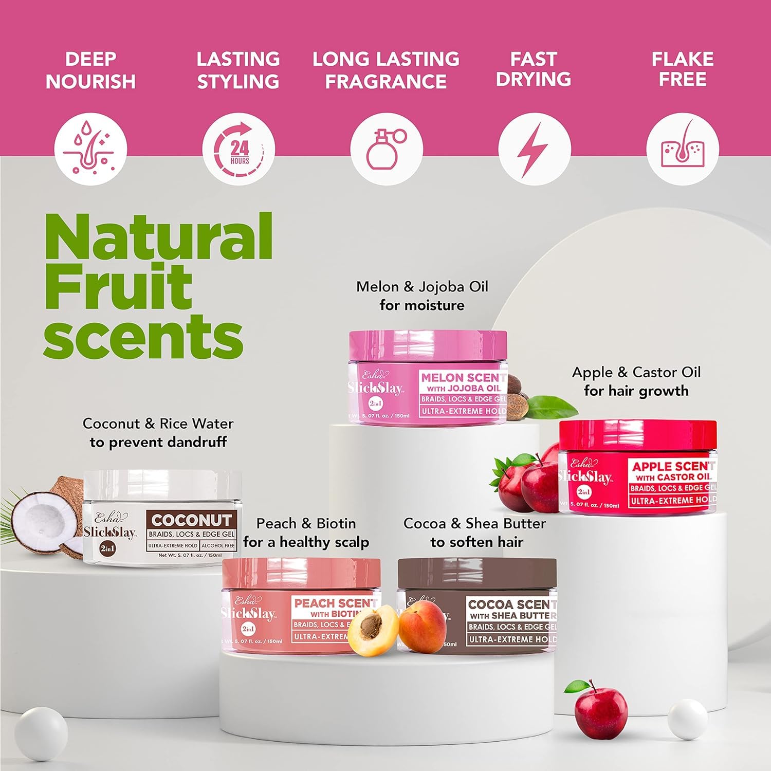 Esha Hair Slick N Slay Braiding Gel Cocoa – Ultra Extreme Hold & Hydration