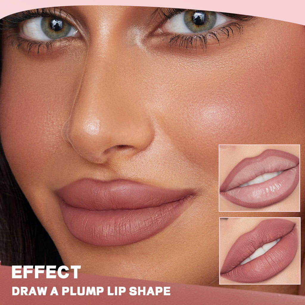 Espoce Lip Liner Set 12Pcs – Creamy Matte, Long-Lasting with Sharpener