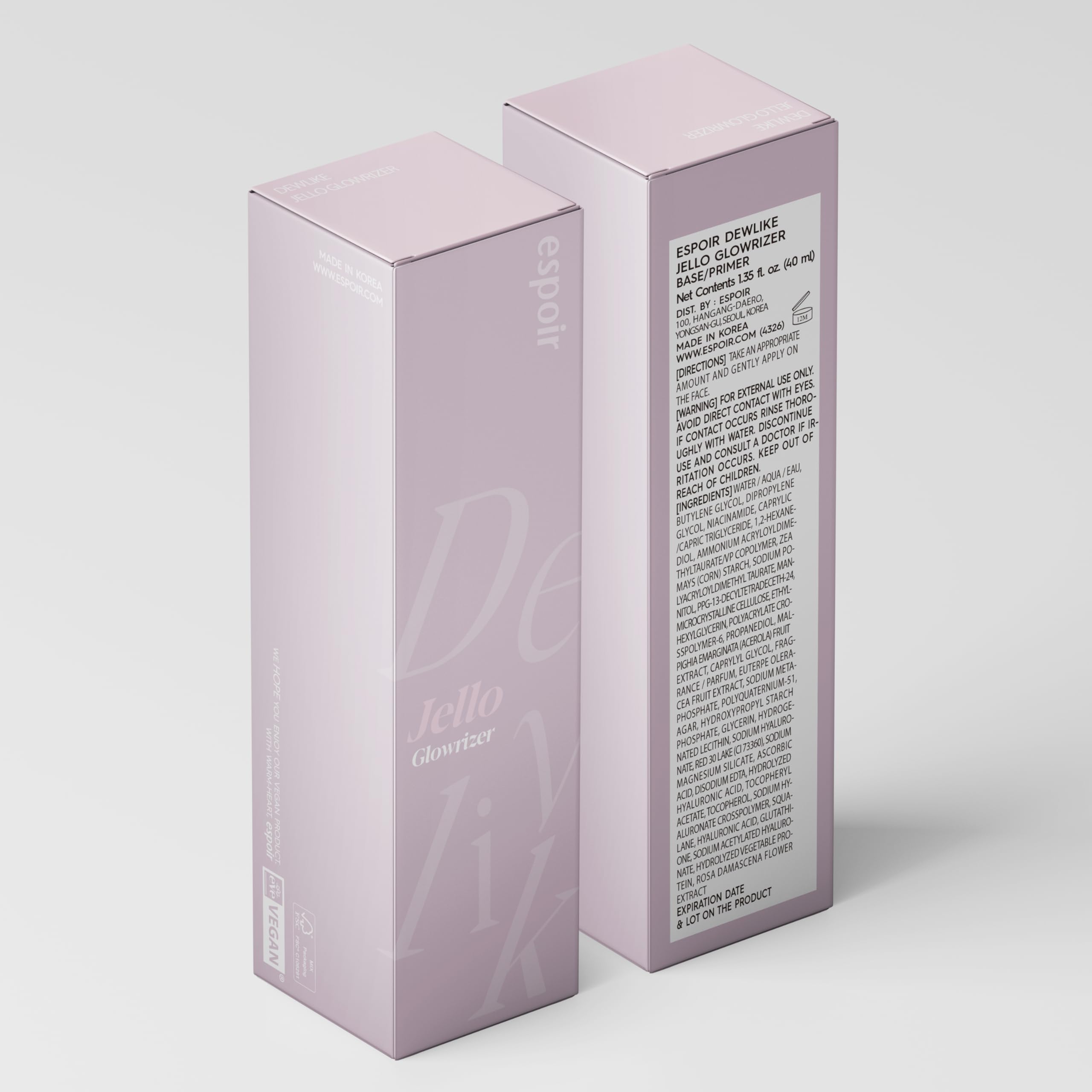 Espoir Glowrizer Face Primer — Hydrating Makeup Base with Hyaluronic Acid & Niacinamide