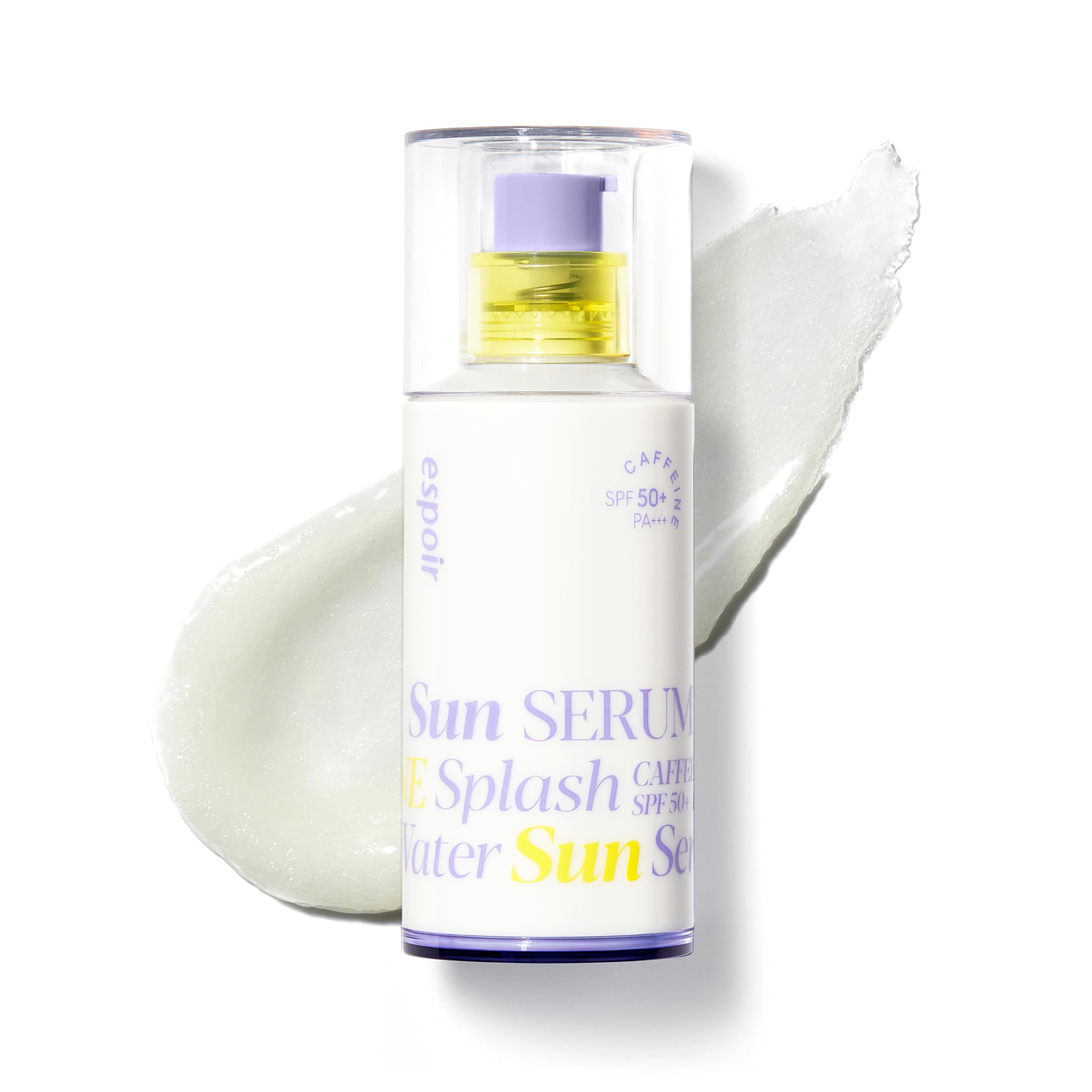 Espoir Water Splash Sun Serum SPF50+ PA+++ | 3,000ppm Caffeine for Puffiness & Elasticity, Lightweight Hydrating Sunscreen (1.69 fl oz) – Vegan