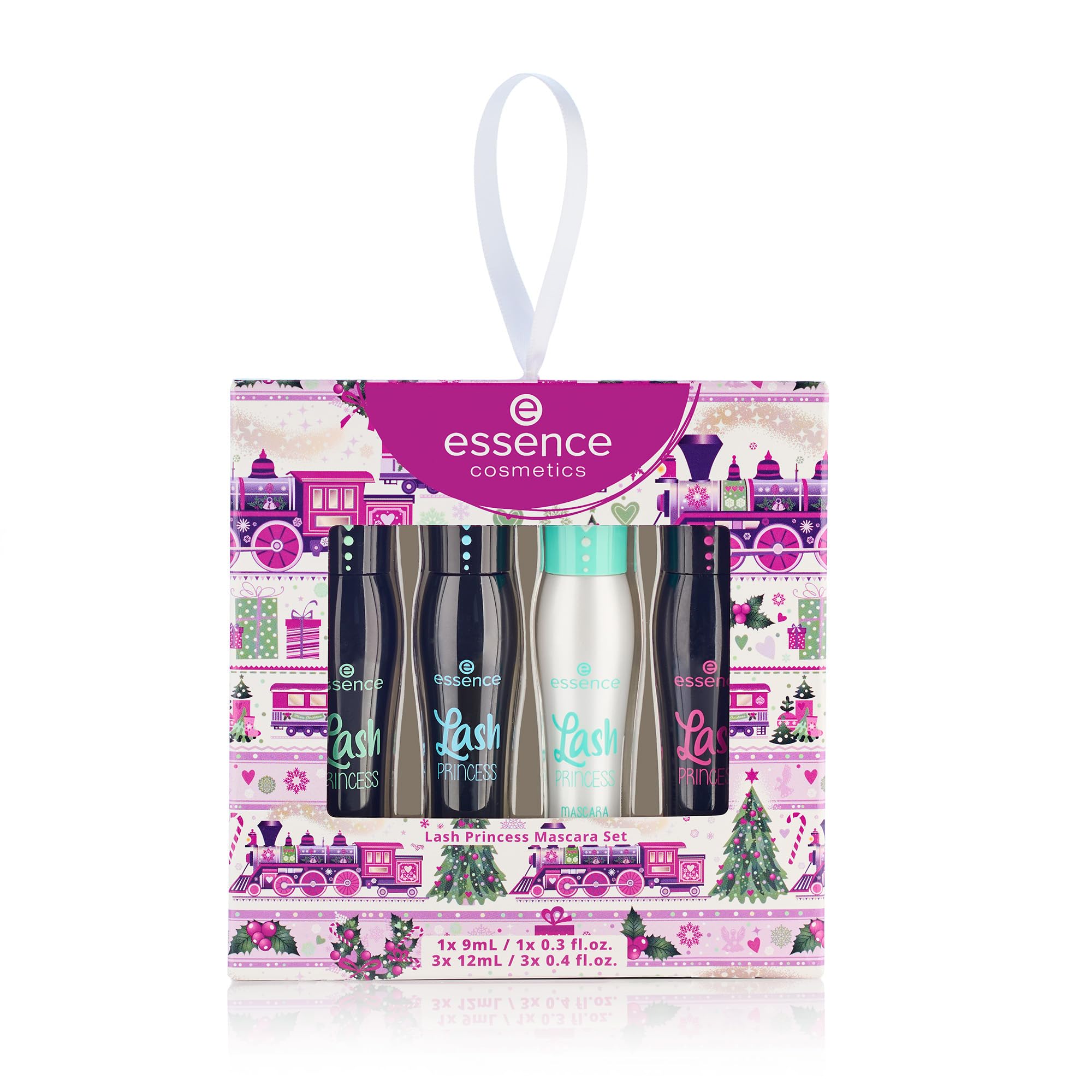 essence Lash Princess Holiday Gift Set – 4 Vegan, Cruelty-Free Mascaras (False Lash Effect, Waterproof, Primer, Curl & Volume)