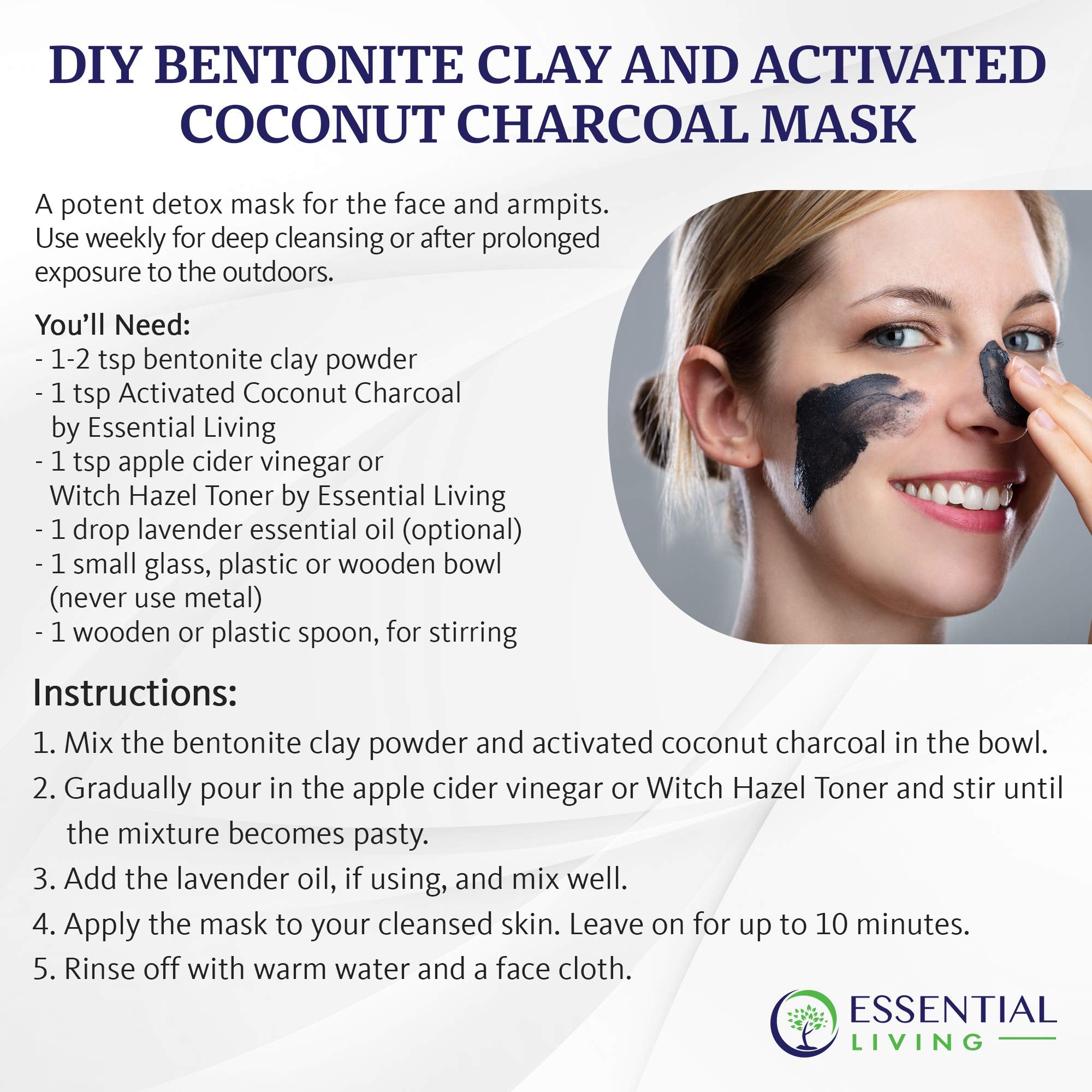 Essential Living Bentonite Clay Powder – All-Natural DIY Facial Mask for Deep Cleansing, 2 lbs, Cosmetic Grade