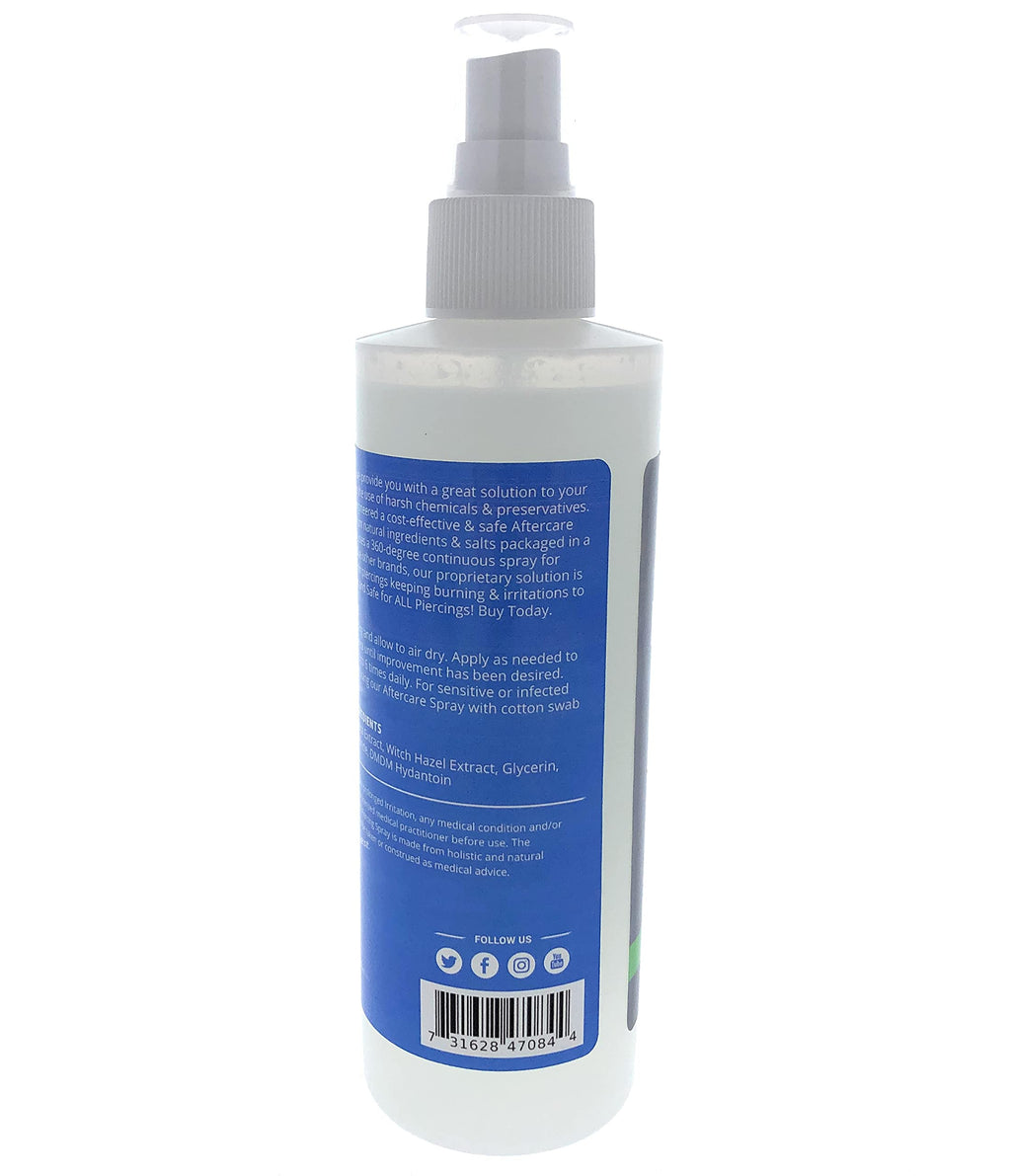 Essential Values 2-Pack Piercing Aftercare Spray – Gentle on Contact, Made in USA (8 oz per bottle)