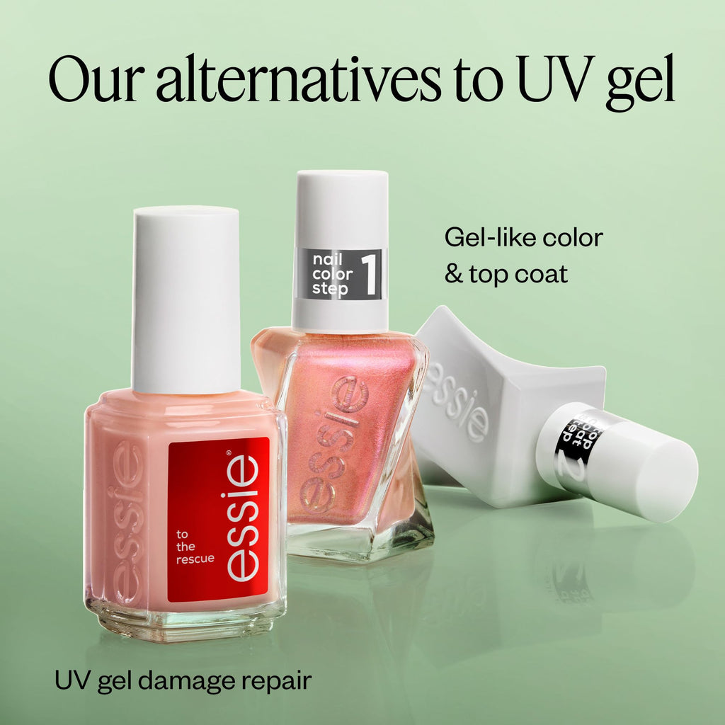 essie gel couture Long-Lasting Nail Polish – Liquid Diamonds, Green & Blue Pearl, Black Diamond