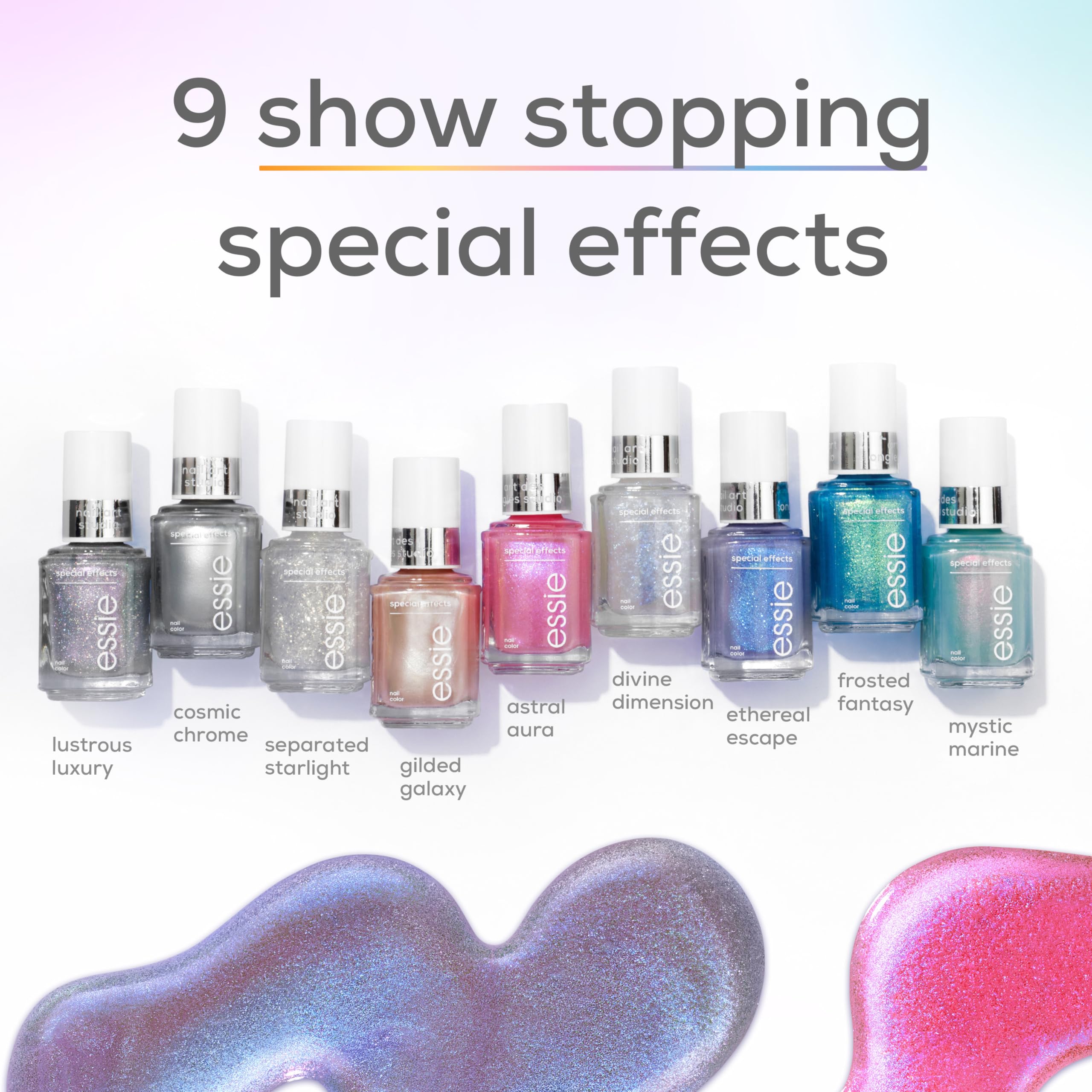 essie Nail Art Studio Special Effects Polish – Frosted Fantasy Blue Pearl, Vegan 0.46 Fl Oz
