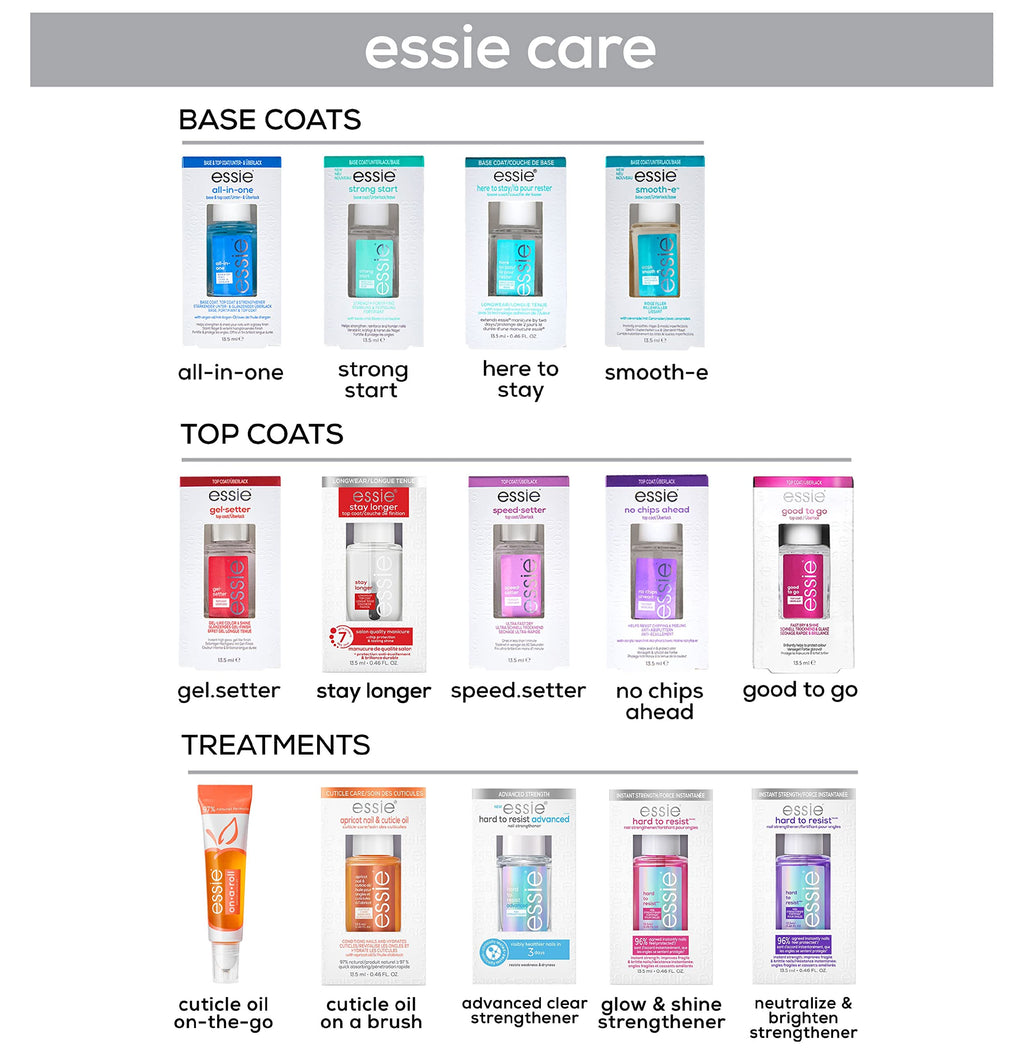 essie Stay Longer Top Coat – 8-Free Vegan, Salon-Quality Longwear, 0.46 fl oz