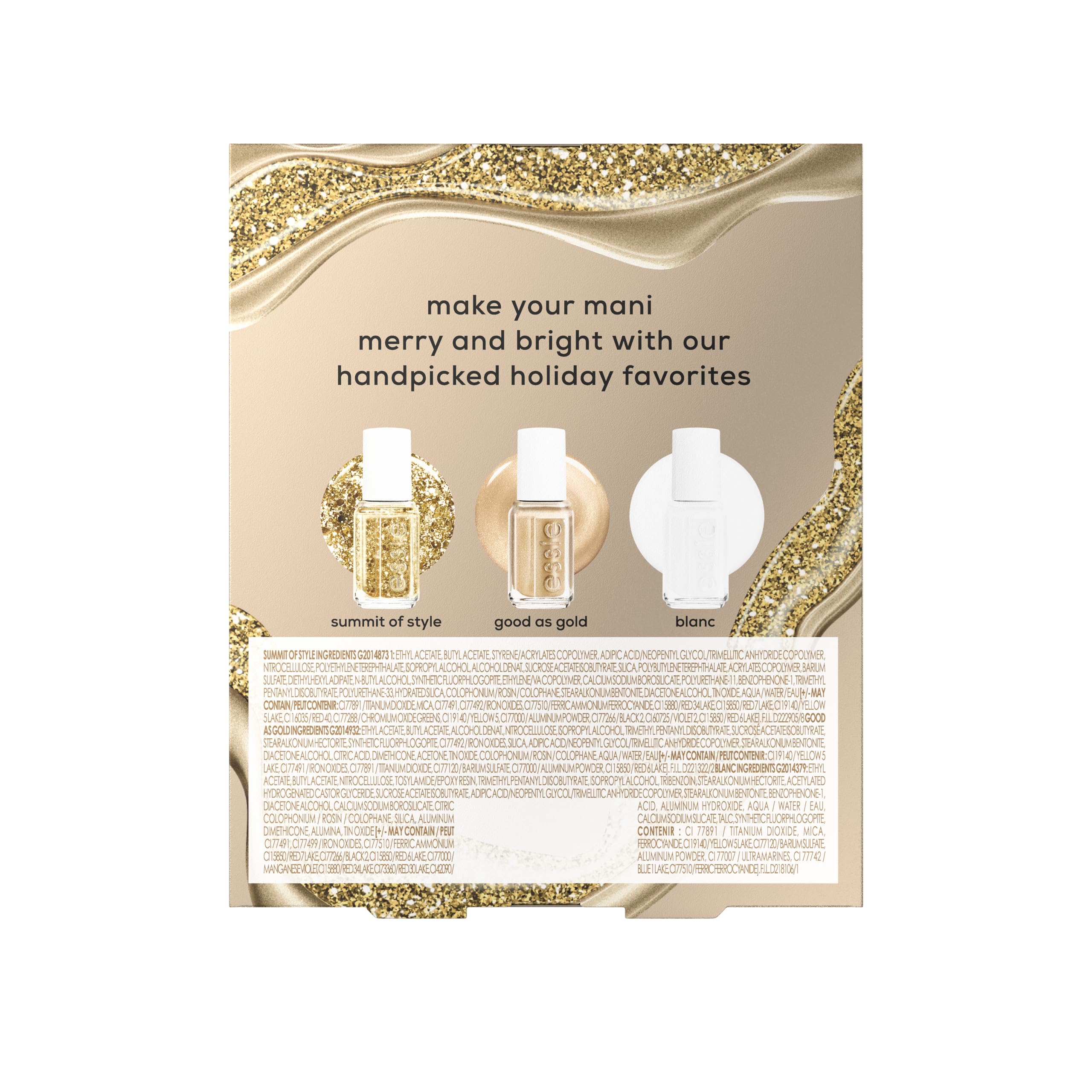 essie vegan nail polish - holiday 3-piece gift set champagne fizz