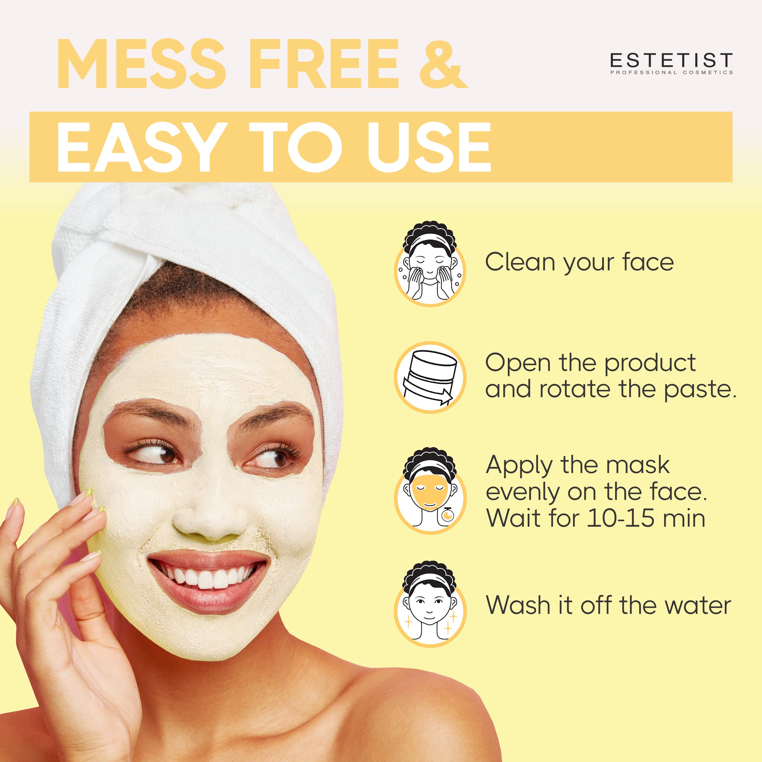 ESTETIST Turmeric Vitamin C Clay Mask Stick – Deep Cleanse, Oil Control, 3-Pack Gift Set