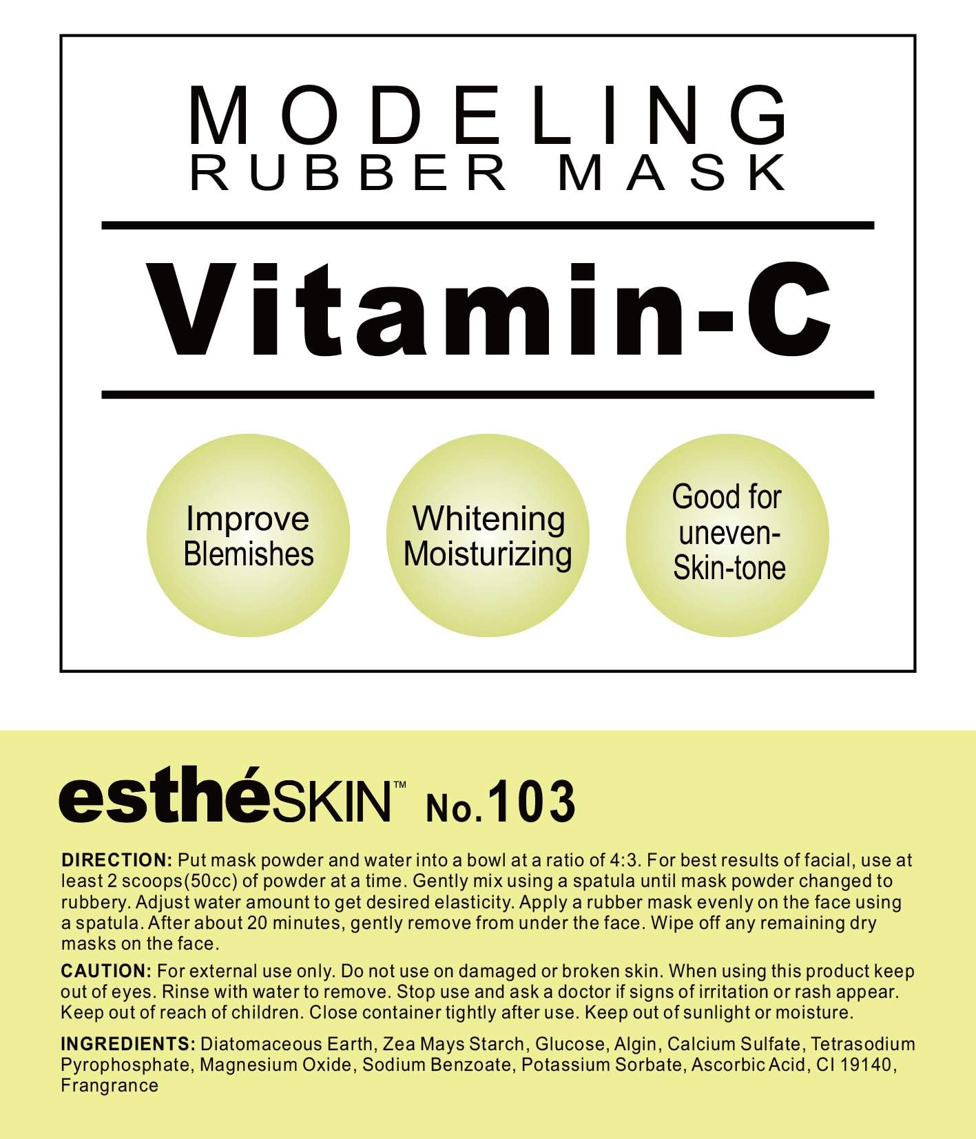 estheSKIN No.103 Vitamin-C Modeling Mask Powder – 2 Pack, 35 Oz | Professional Facial Treatment