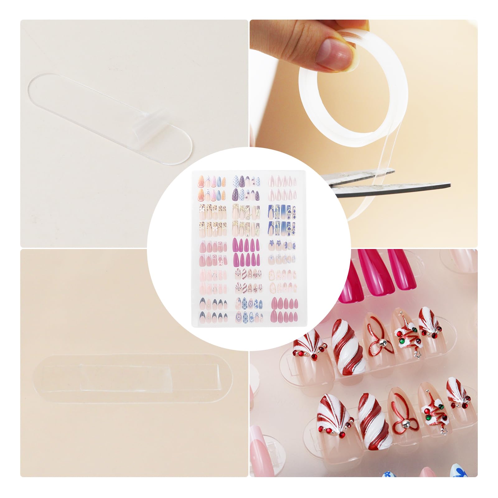 ESUOHYM Nails Storage Box with Stand – Clear Display & Organization for Press-On Nails
