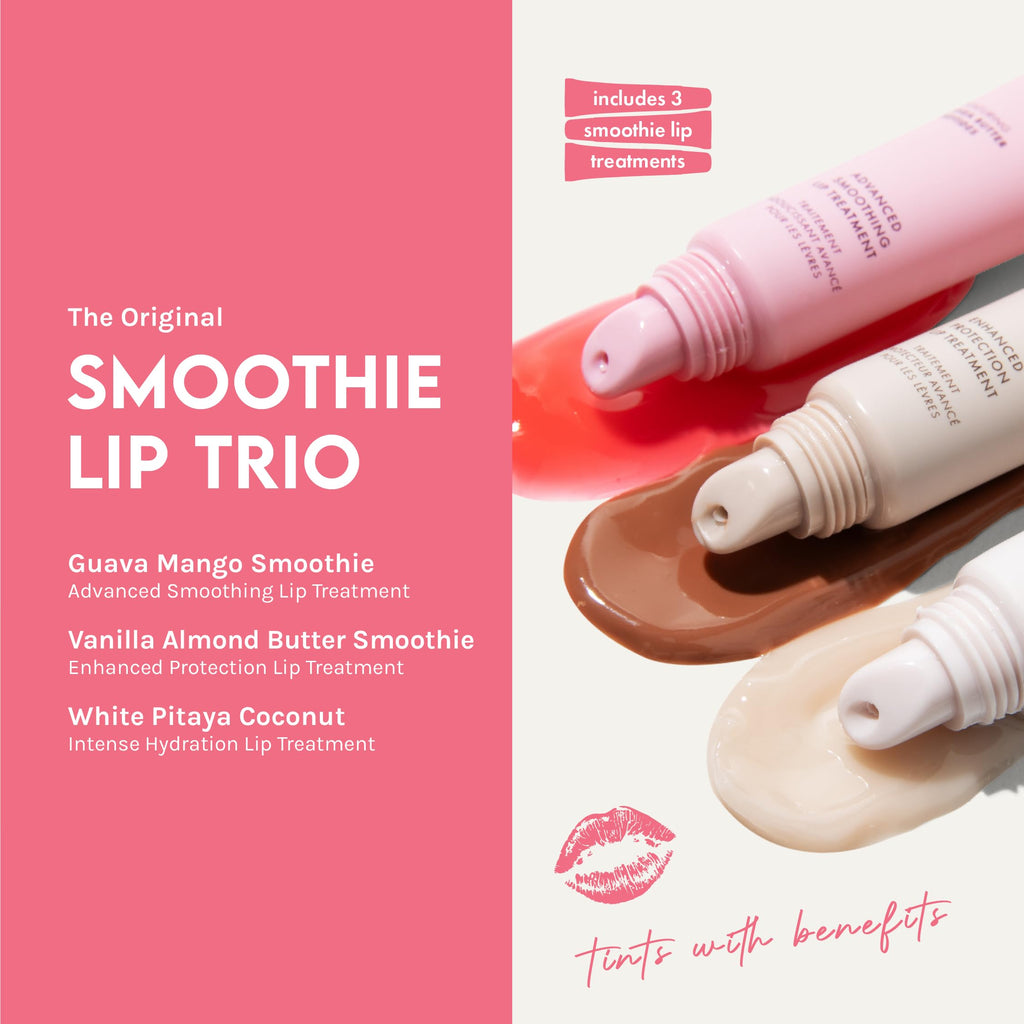ESW Beauty Smoothie Lip Treatment Set – White Pitaya Coconut, Guava Mango & Vanilla Almond Butter