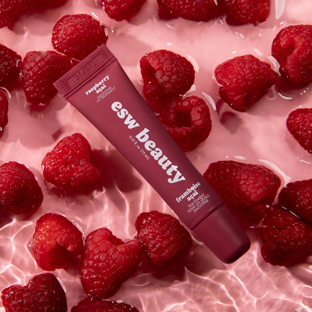 ESW Beauty Raspberry Acai Smoothie Lip Treatment – Deep Hydration, Rich Berry Tint