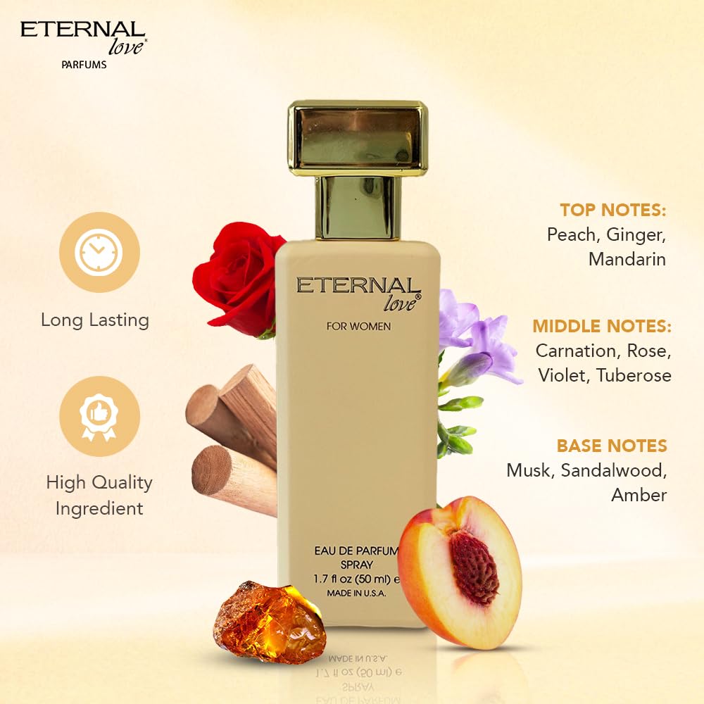 Eternal Love for Women – Long Lasting Floral EDP with Peach & Sandalwood | 1.7oz