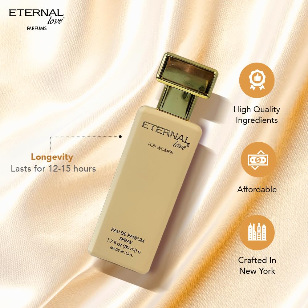 Eternal Love for Women – Long Lasting Floral EDP with Peach & Sandalwood | 1.7oz