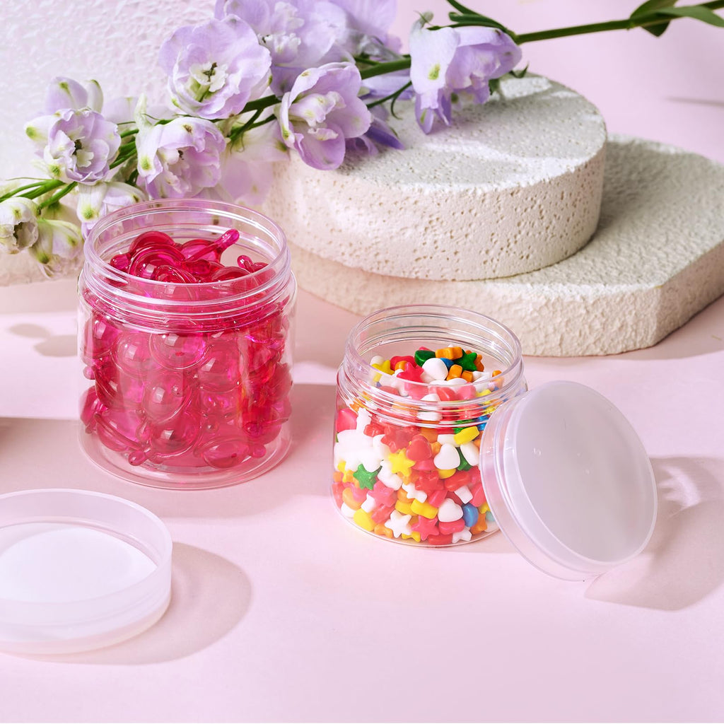 Eternal Moment 50 Pack 4 oz Jars with Clear Lids – BPA-Free PET, Slime Jars, Lotion, Cream, Makeup Storage