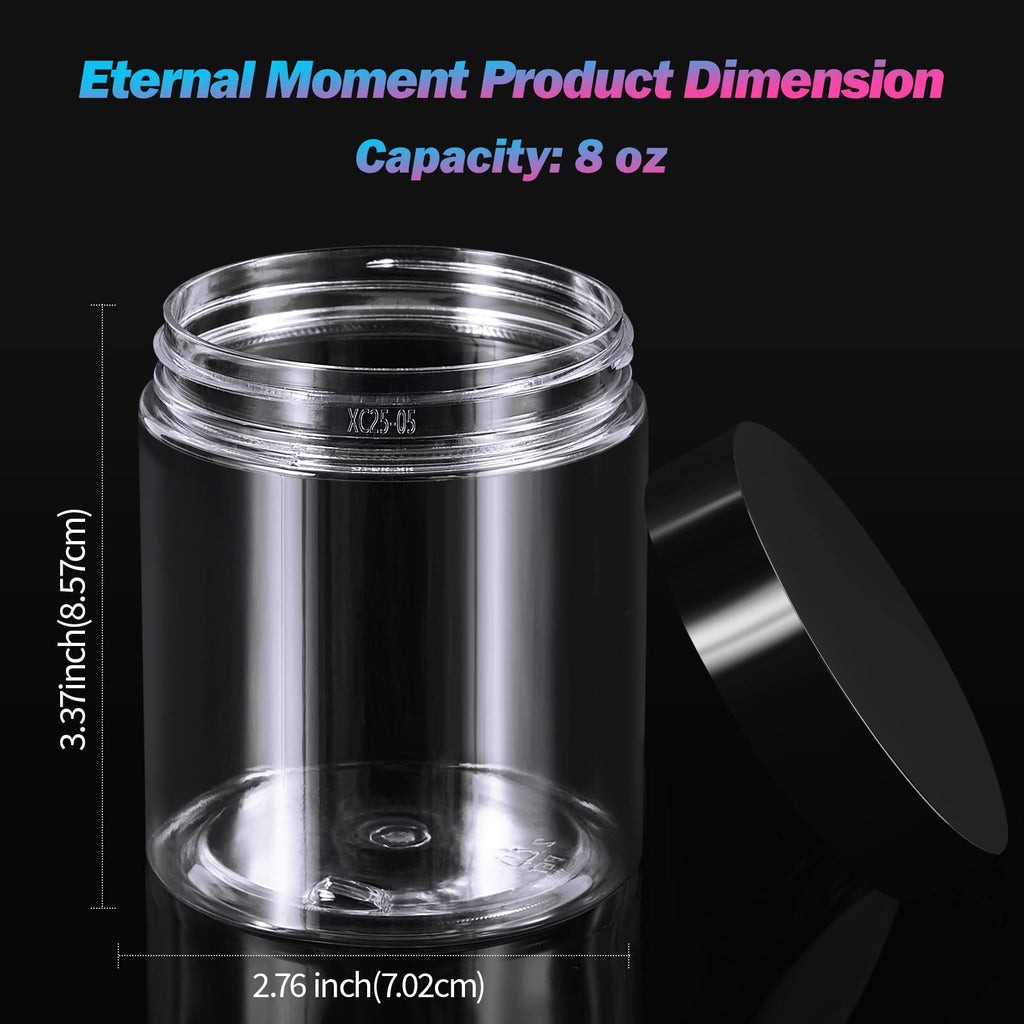 Eternal Moment 48 Pack 8oz Clear Jars with Lids – BPA-Free Plastic Cosmetic Containers