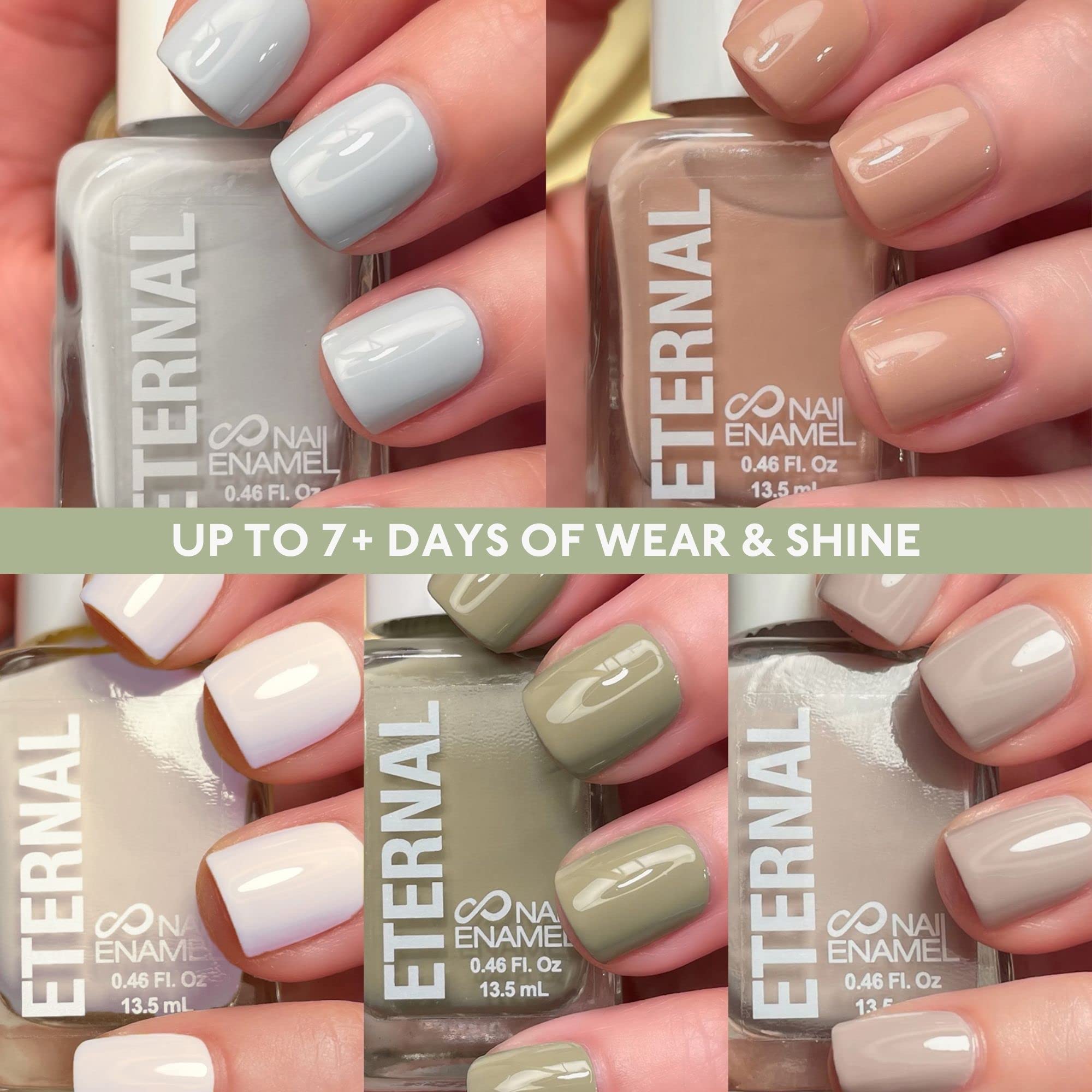 Eternal Pastel Nail Polish Sets – CHIC PASTELS, 5-Piece Non-Toxic Kit (Made in USA, 13.5mL each)