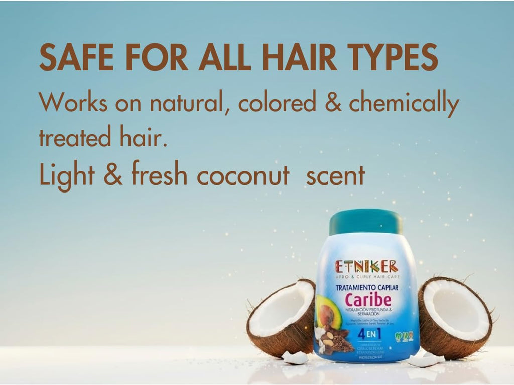 ETNIKER AFRO HAIR CARE Caribe Leave-In Conditioner for Curly Hair | Hydrating Curl Cream & Hair Mask (33 oz)