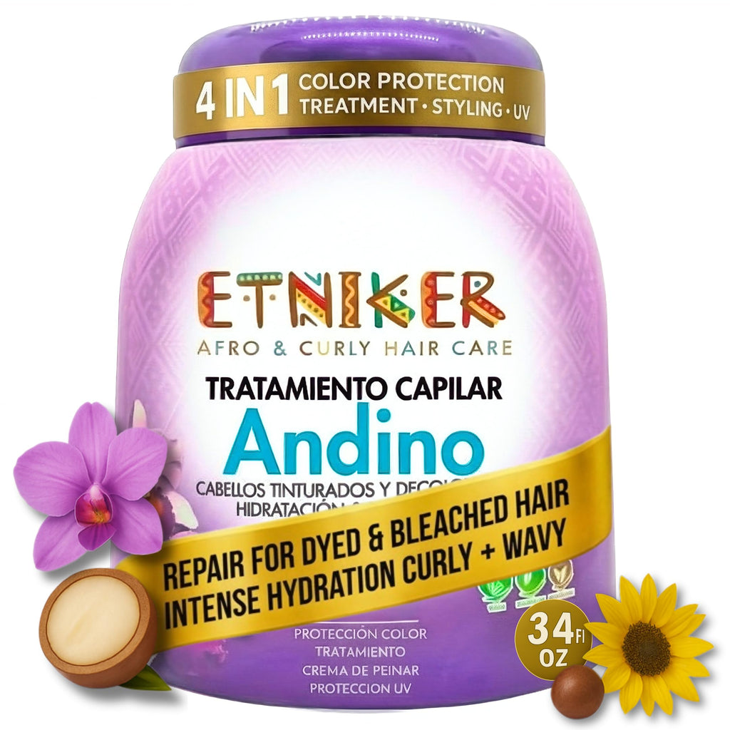 ETNIKER ANDINO Curly Hair Mask & Leave-In Conditioner — Hydrating Cream for Curls, 33 oz