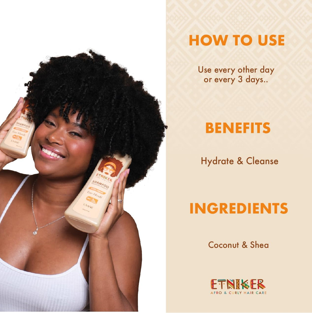 ETNIKER Nourishing Shampoo for Curly & Wavy Hair — Hydration, Softness, Frizz Control