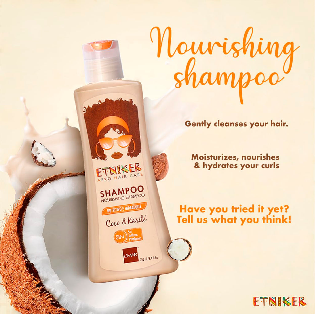 ETNIKER Nourishing Shampoo for Curly & Wavy Hair — Hydration, Softness, Frizz Control