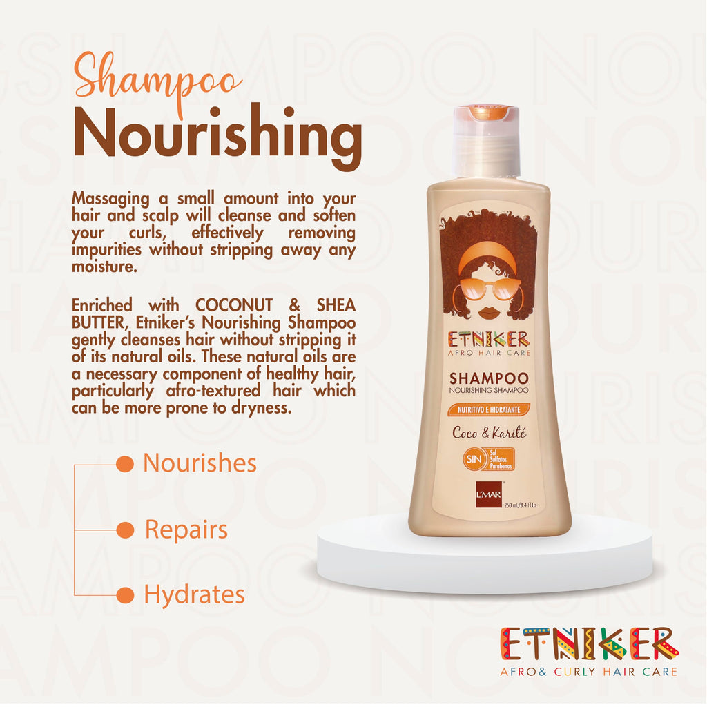 ETNIKER Nourishing Shampoo for Curly & Wavy Hair — Hydration, Softness, Frizz Control