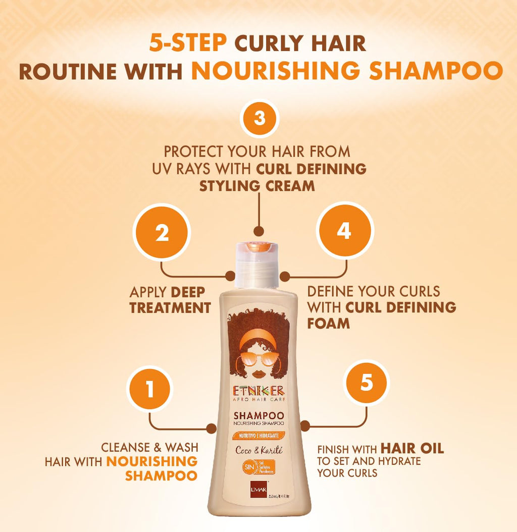 ETNIKER Nourishing Shampoo for Curly & Wavy Hair — Hydration, Softness, Frizz Control