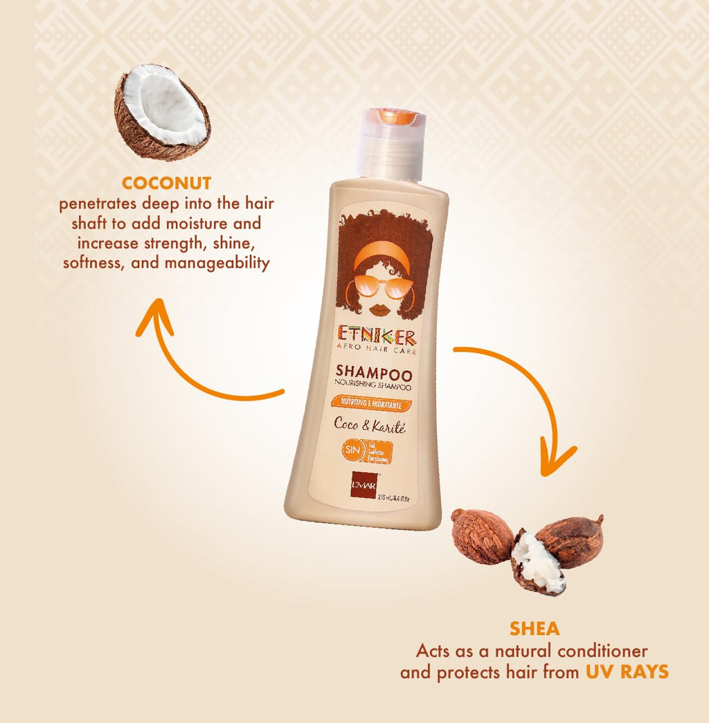 ETNIKER Nourishing Shampoo for Curly & Wavy Hair — Hydration, Softness, Frizz Control