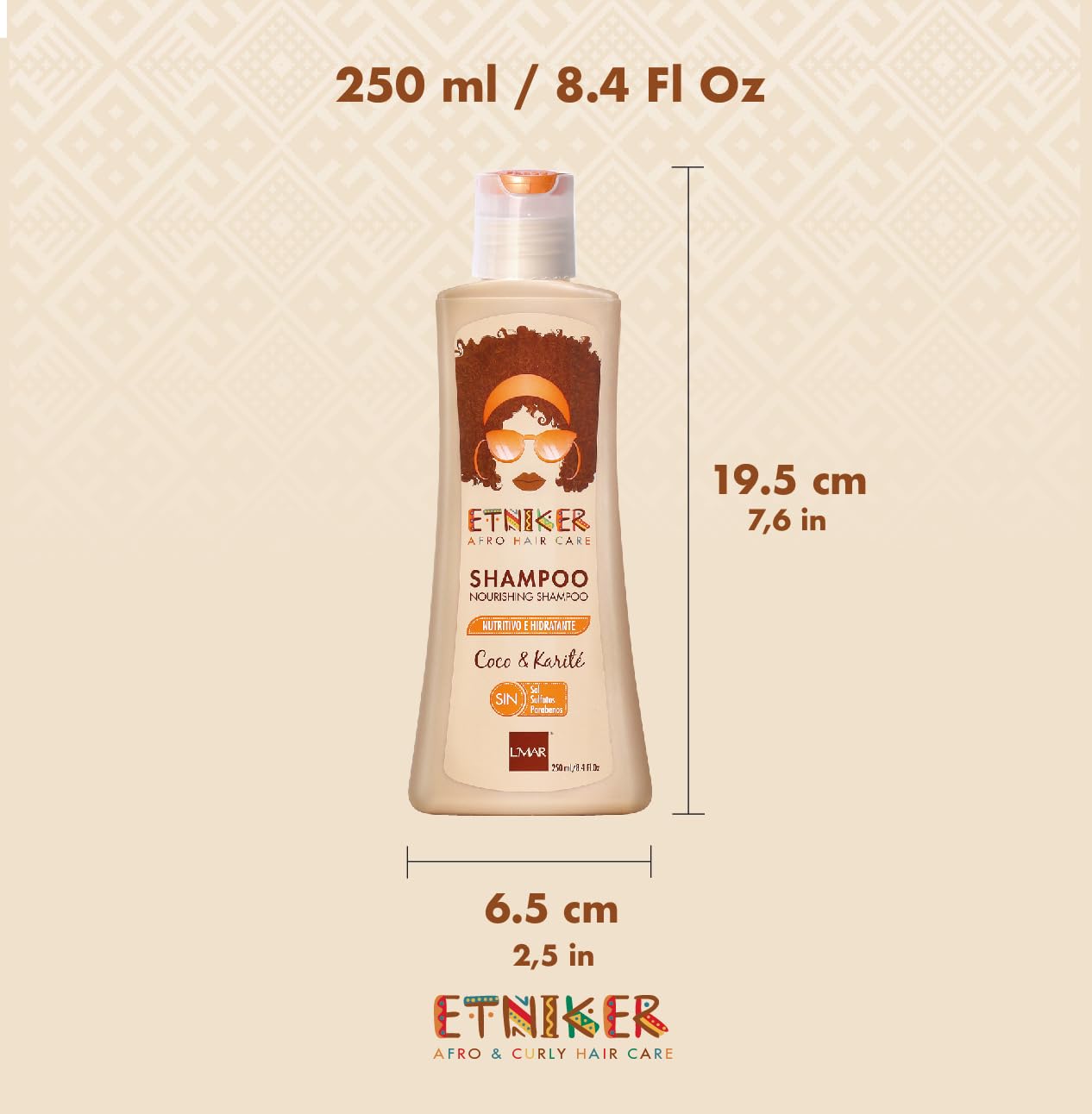 ETNIKER Nourishing Shampoo for Curly & Wavy Hair — Hydration, Softness, Frizz Control