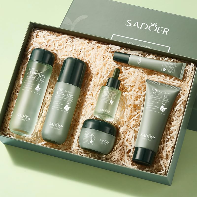 Etuanxi Avocado Skincare Set – 6-Piece Gift Kit (Cleanser, Serum, Moisturizer)
