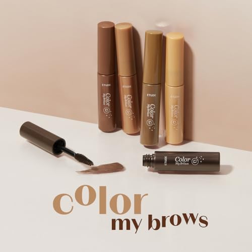 ETUDE Color My Brows Brow Mascara – 3D Natural Color, Moisturizing Gel, Long-Lasting Hold, Rich Brown