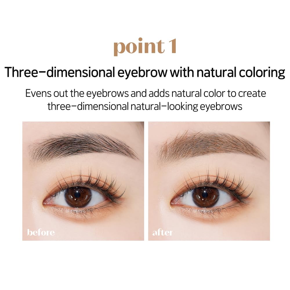 ETUDE Color My Brows Brow Mascara – 3D Natural Color, Beeswax & Carnauba, Blondie Brown (0.152 fl oz)