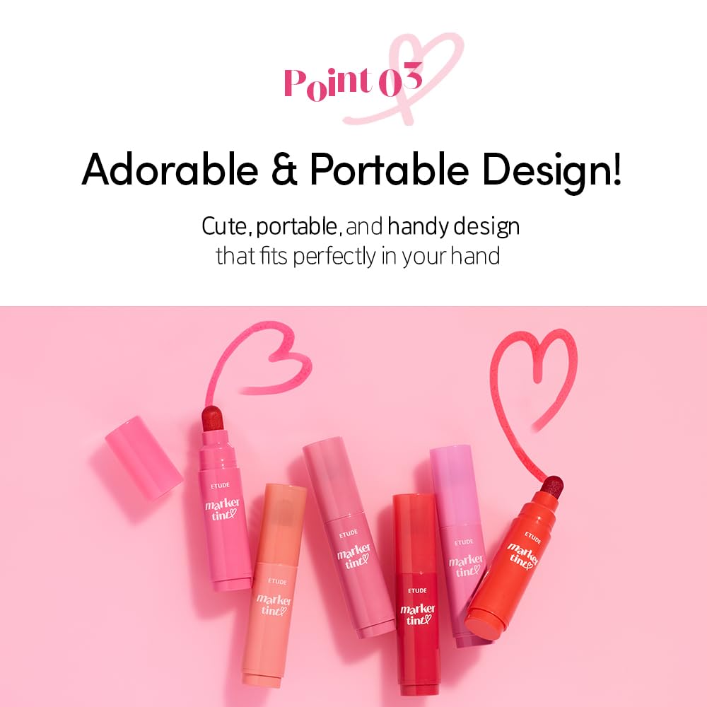 ETUDE Dear Darling Marker Tint 2 Plum – Hydrating, Long-Lasting Lip Marker Tint