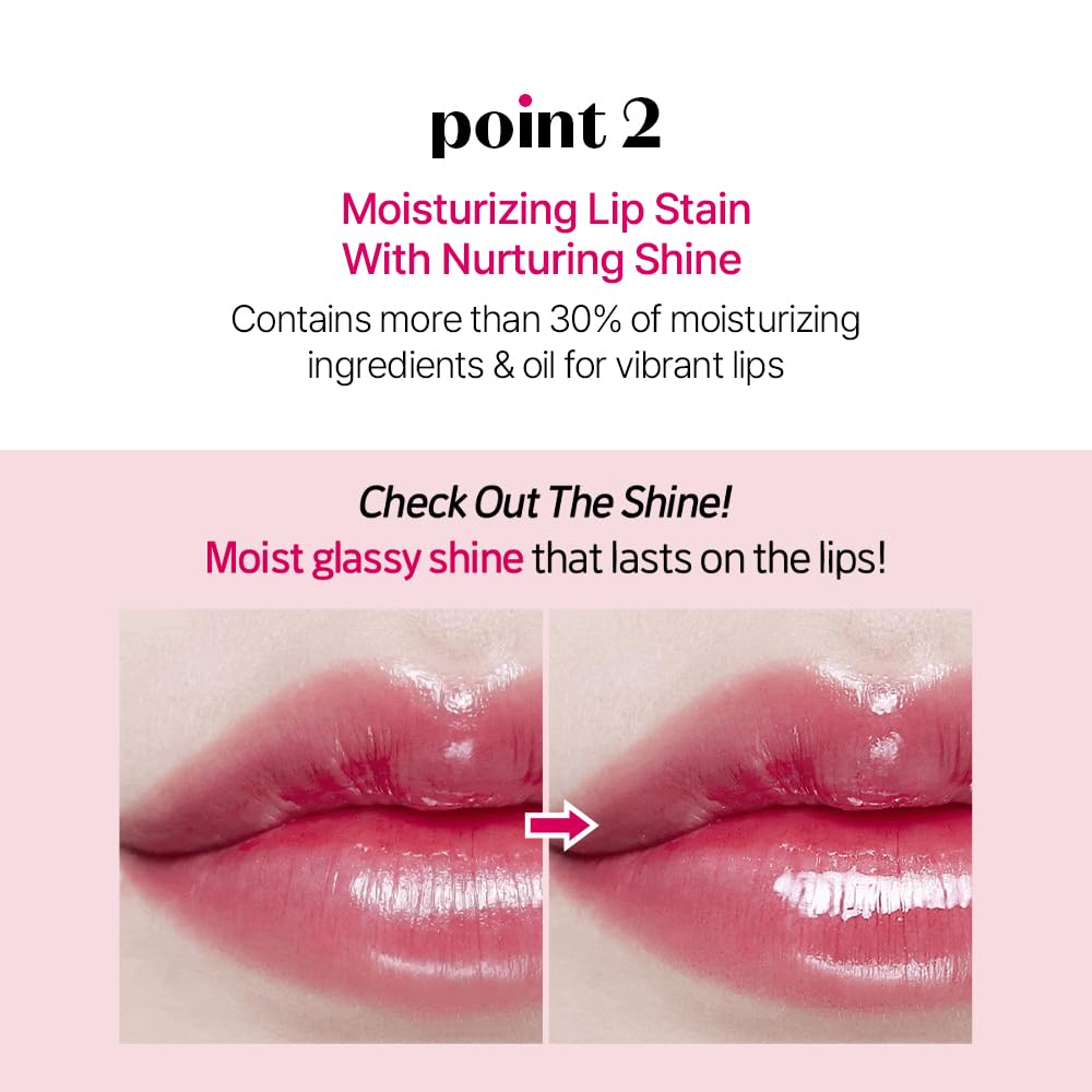 ETUDE Glow Fixing Tint #5 Mauvement – Non-Sticky Glossy Lip Stain with Comfortable Moisture | K-Beauty Lip Tint