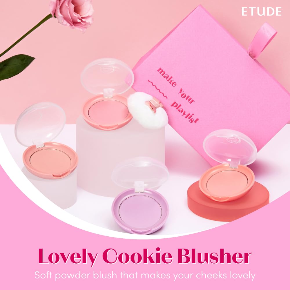 ETUDE Lovely Cookie Blusher Grapefruit Jelly 4g | Glowing, Long-Lasting Cheek Color