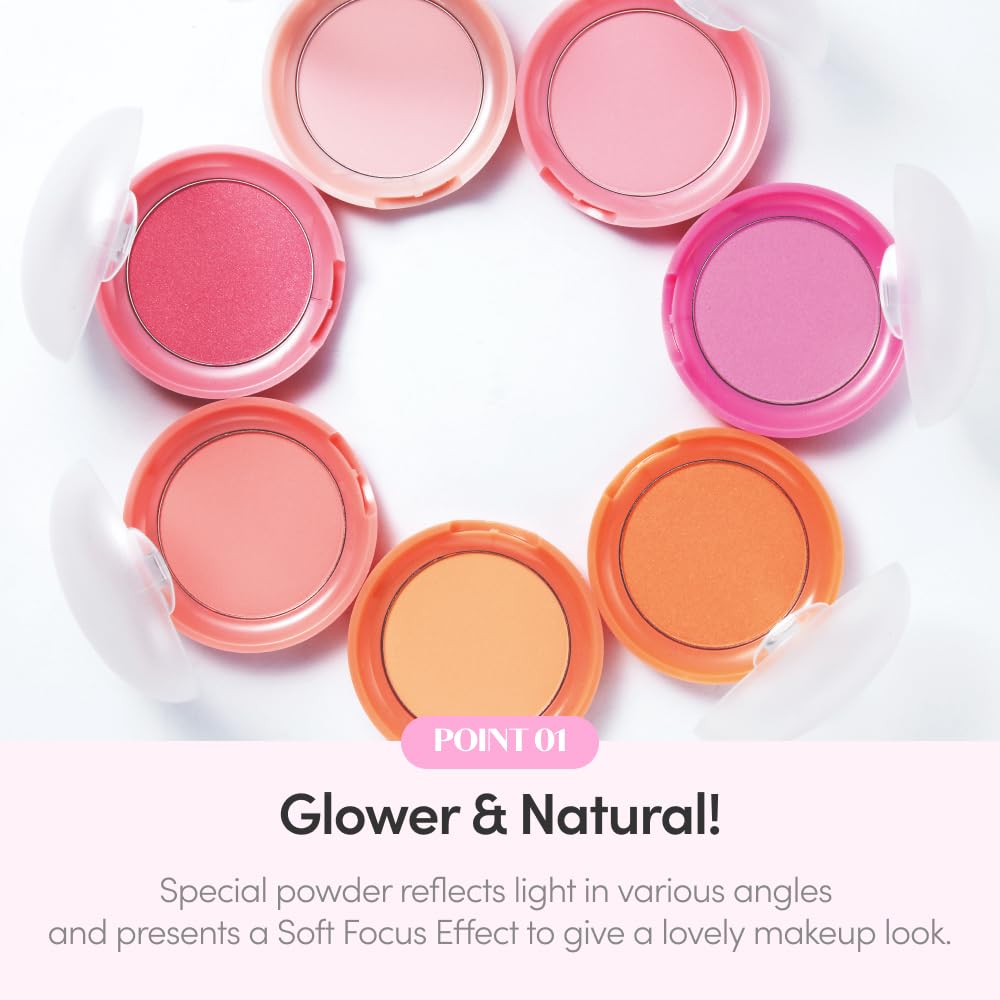 ETUDE Lovely Cookie Blusher - Peach Choux Wafers 4g | Glowing, Long-Lasting, Easy Application | Korean Makeup, K-Beauty