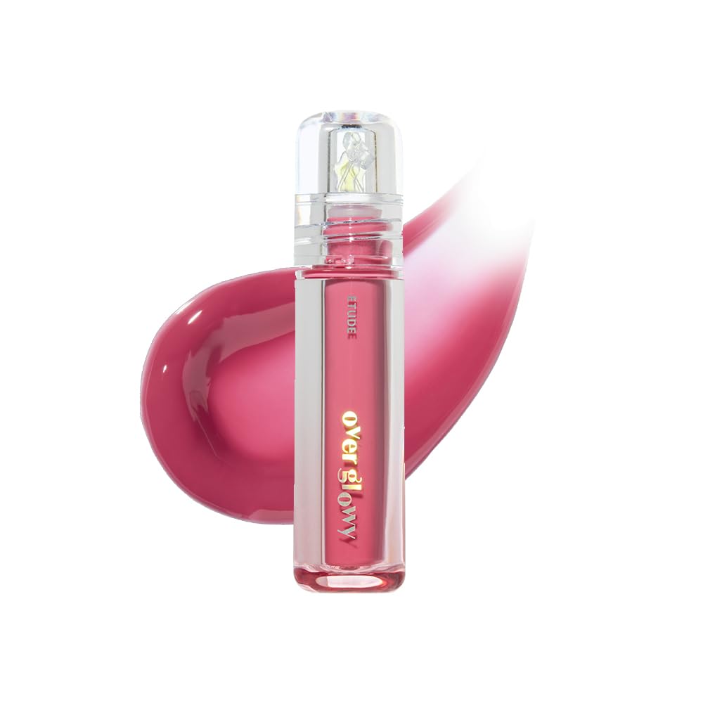 ETUDE Over Glowy Lip Gloss #6 Tarō Berry | Non-Sticky Vegan Lip Tint | Moisturized & Long-Lasting Shine | K-Beauty