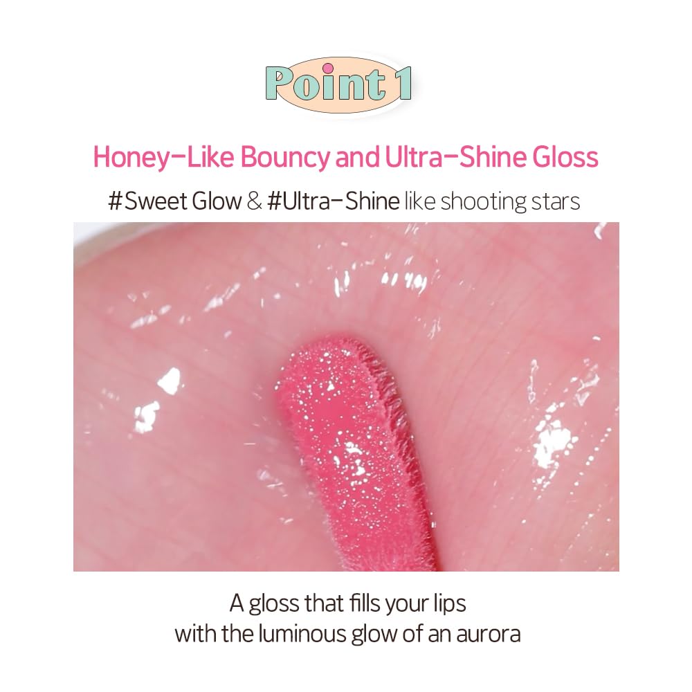 ETUDE Over Glowy Lip Gloss #6 Tarō Berry | Non-Sticky Vegan Lip Tint | Moisturized & Long-Lasting Shine | K-Beauty