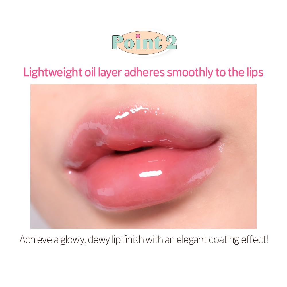 ETUDE Over Glowy Lip Gloss #6 Tarō Berry | Non-Sticky Vegan Lip Tint | Moisturized & Long-Lasting Shine | K-Beauty